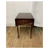 Mahogany Drop-Leaf Side Table with Two Drawers