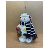Snowman Cookie Jar with Fabric Scarf