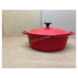 Red Enameled Cast Iron Dutch Oven