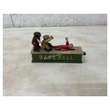 Cast Iron Mechanical Baseball Bank