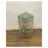 Metal Bird Cage with Green Domed Top