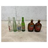 6 Assorted Vintage Glass Bottles