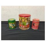3 Decorative Tin Containers