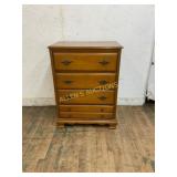 Wooden Four-Drawer Chest with Brass Handles