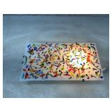 Glass Light Fixture With Multicolor Mosaic