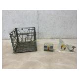 Metal Milk Crate, Recipe Box, and Kitchen Scale