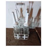 Glass Bottles with Metal Holder