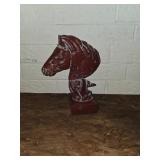 Metal Horse Head Bust Sculpture