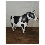 Painted Metal Cow Figurine