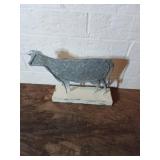 Reversible Metal and Wood Cow Decor