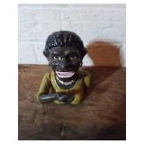 Cast Iron Coin Bank with Painted Finish