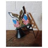 Cast Iron Eagle and American Flag Doorbell