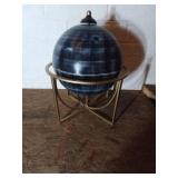 Tin Globe with Gold-Tone Metal Stand