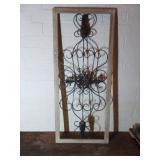 Metal and Wooden Scrollwork Wall Panel