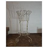 Rod Iron Plant Stand with Scrollwork Design