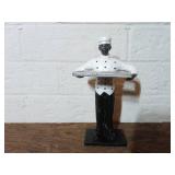 Cast Iron Chef Figurine Holding Tray