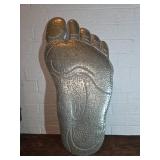 Hammered Metal Foot-Shaped Wall Sculpture