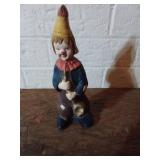 Painted Cast Iron Clown Figurine