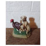 Cast Iron Dog Figurine with Golf Equipment