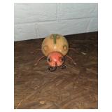 Wood and Metal Ladybug Sculpture