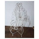 White Painted Metal Scrollback Chair