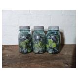 Three Glass Jars Filled with Bottle Caps