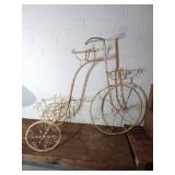 Wrought Metal Bicycle-Form Planter Stand