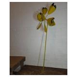 Yellow Metal Bee-Themed Garden Spinner