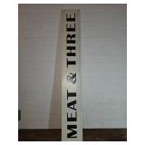 Metal Wall Sign with Text Meat & Three