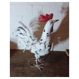Metal Rooster Sculpture with Painted Finish