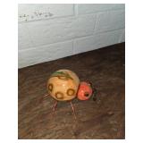 Metal and Wood Ladybug Sculpture