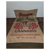 Jamaica Brand Burlap Bag with Cannabis Print