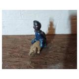 Cast Iron Figurine of Child and Pig