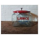 Glass Lance Snack Jar with Red Lid