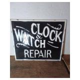 Metal Clock and Watch Repair Sign