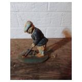Cast Iron Figurine of Man Digging