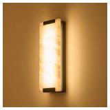 14.2in Alabaster Wall Sconce, Large Natural Marble