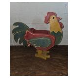 Painted Wooden Rooster Decorative Figurine