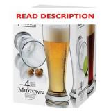 LIBBEY GLASS 1604S4 PILSNER BEER GLASS BARWARE, 4-
