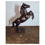 Cast Iron Rearing Horse Sculpture