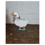Cast Iron Goose Figurine with Bow