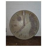 Circular Metal Wall Clock with Roman Numerals