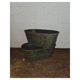 Set of Two Decorative Metal Planters