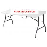 COSCO FOLD-IN-HALF BANQUET TABLE W/HANDLE, 6FT, WH