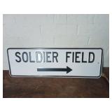 Porcelain Soldier Field Sign with Arrow