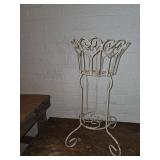 White Painted Metal Planter Stand
