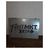 Galvanized Metal Sign with Black Lettering