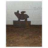 Cast Iron Pig Figurine with Flying Wings
