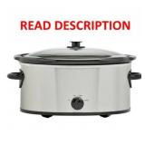 MAINSTAYS 6 QUART OVAL SLOW COOKER, STAINLESS STEE