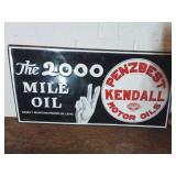 Embossed Metal Kendall Motor Oils Sign